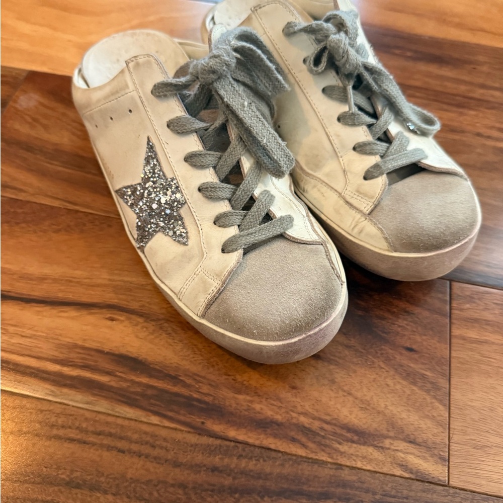 Golden Goose White and Gray Star Sneakers - Picture 3 of 6